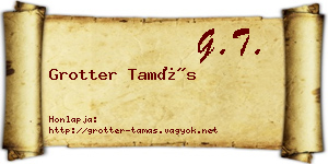 Grotter Tamás névjegykártya