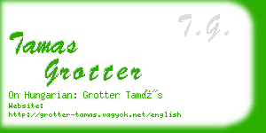 tamas grotter business card